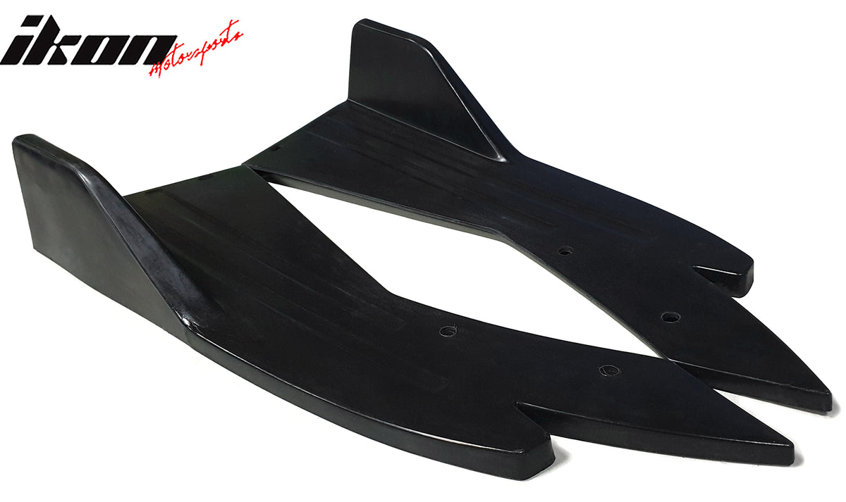 Universal 2PC Rear Bumper Lip Aprons Side Extensions Splitters PU Unpainted
