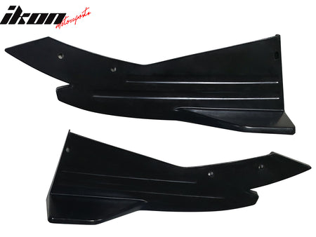 Universal 2PC Rear Bumper Lip Aprons Side Extensions Splitters PU Unpainted