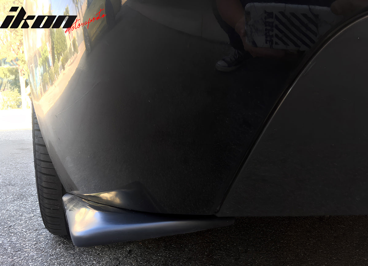 Universal 14" x 7" DT Style Rear Bumper Lip Splitter Protector Canard Cap PU 2PC