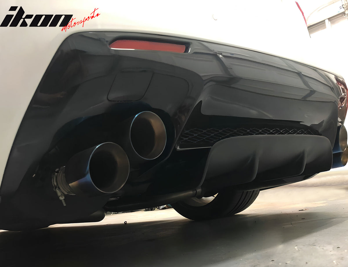 Universal 31"x9" MDA 4-Fin Rear Bumper Lip Splitter Protector Matte Black