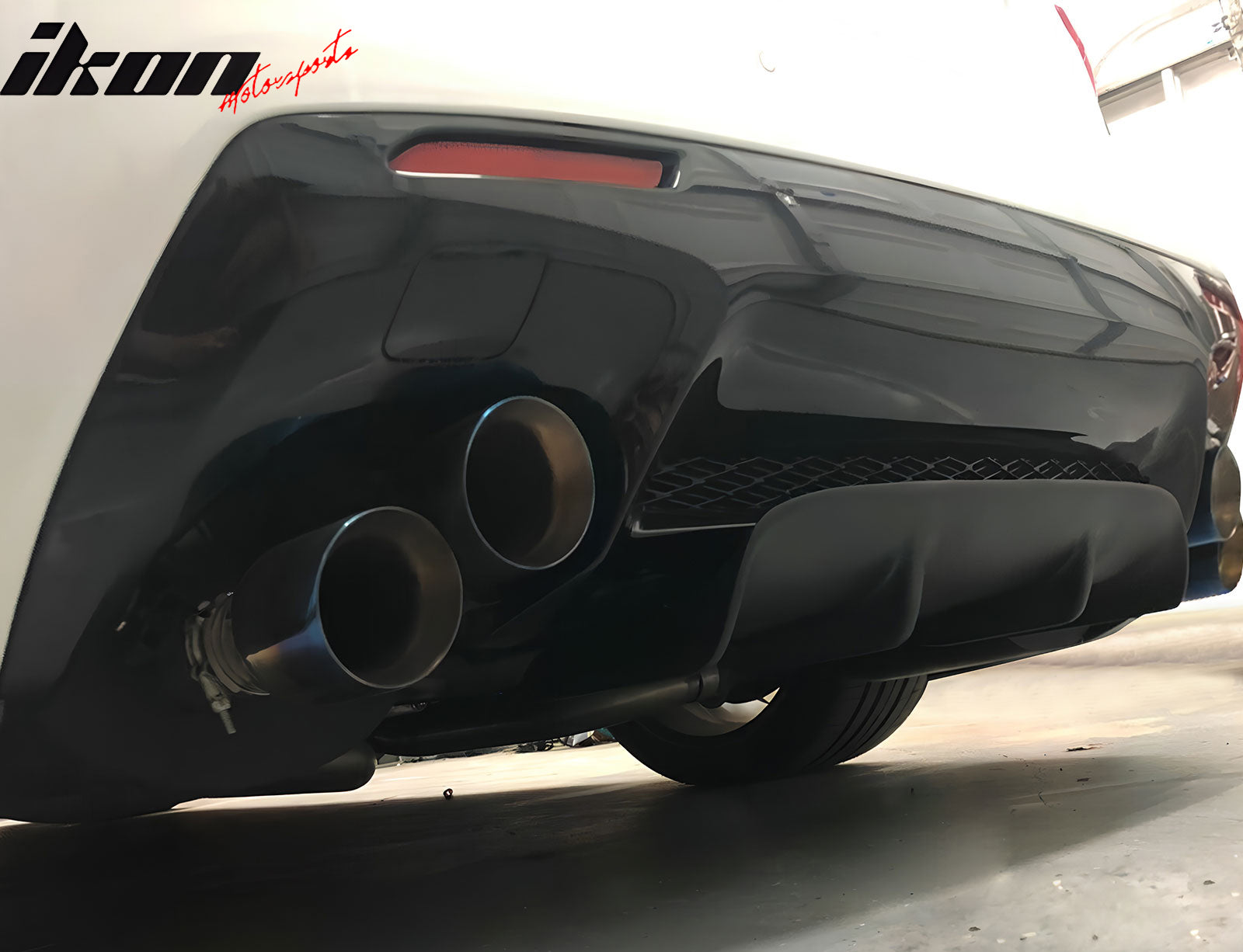 Universal 31"x9" MDA 4-Fin Rear Bumper Lip Splitter Protector Matte Black