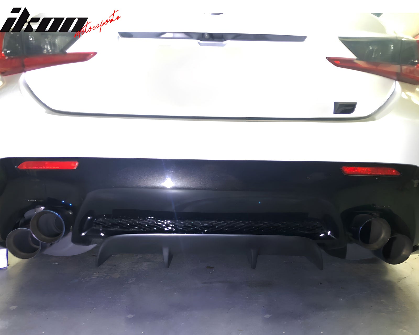 Universal 31"x9" MDA 4-Fin Rear Bumper Lip Splitter Protector Matte Black