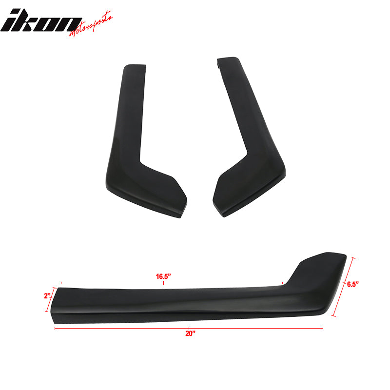 Universal 2PC HT Style 20" PU Rear Bumper Spats Side Apron Splitter Extensions
