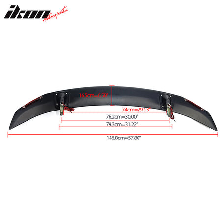 Universal Fitment Rear Trunk Spoiler Deck Wing With 2 Post&LED Turn Signal Light