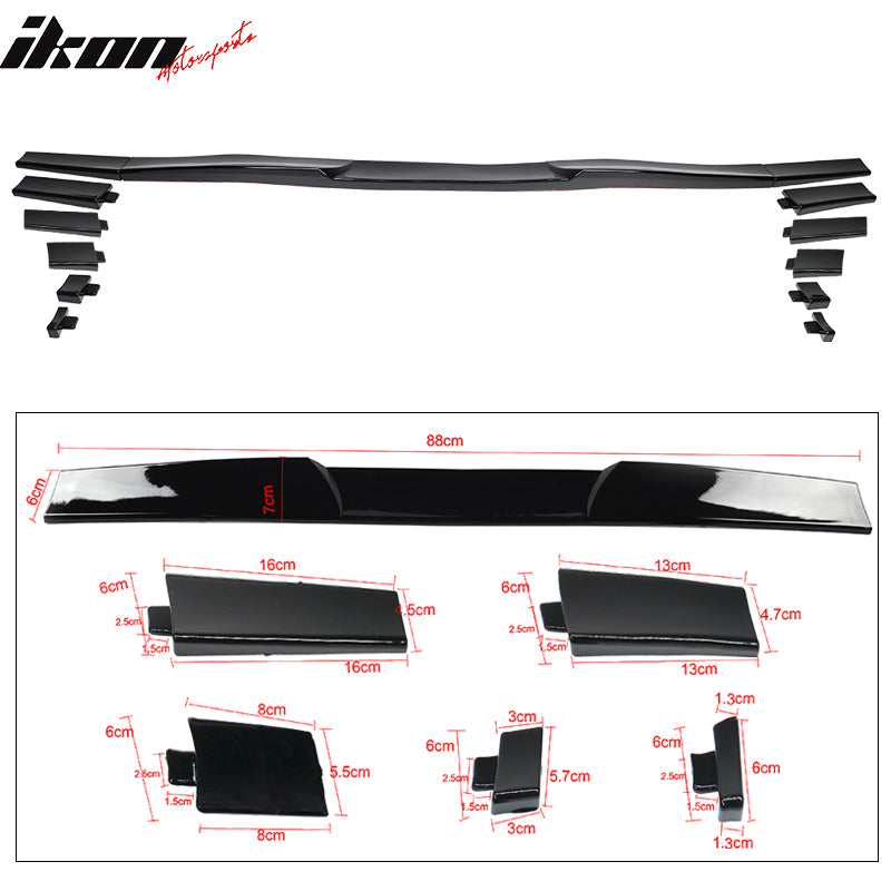 Universal Fitment Rear Window Roof Spoiler Wing Adjustable Gloss Black Trim