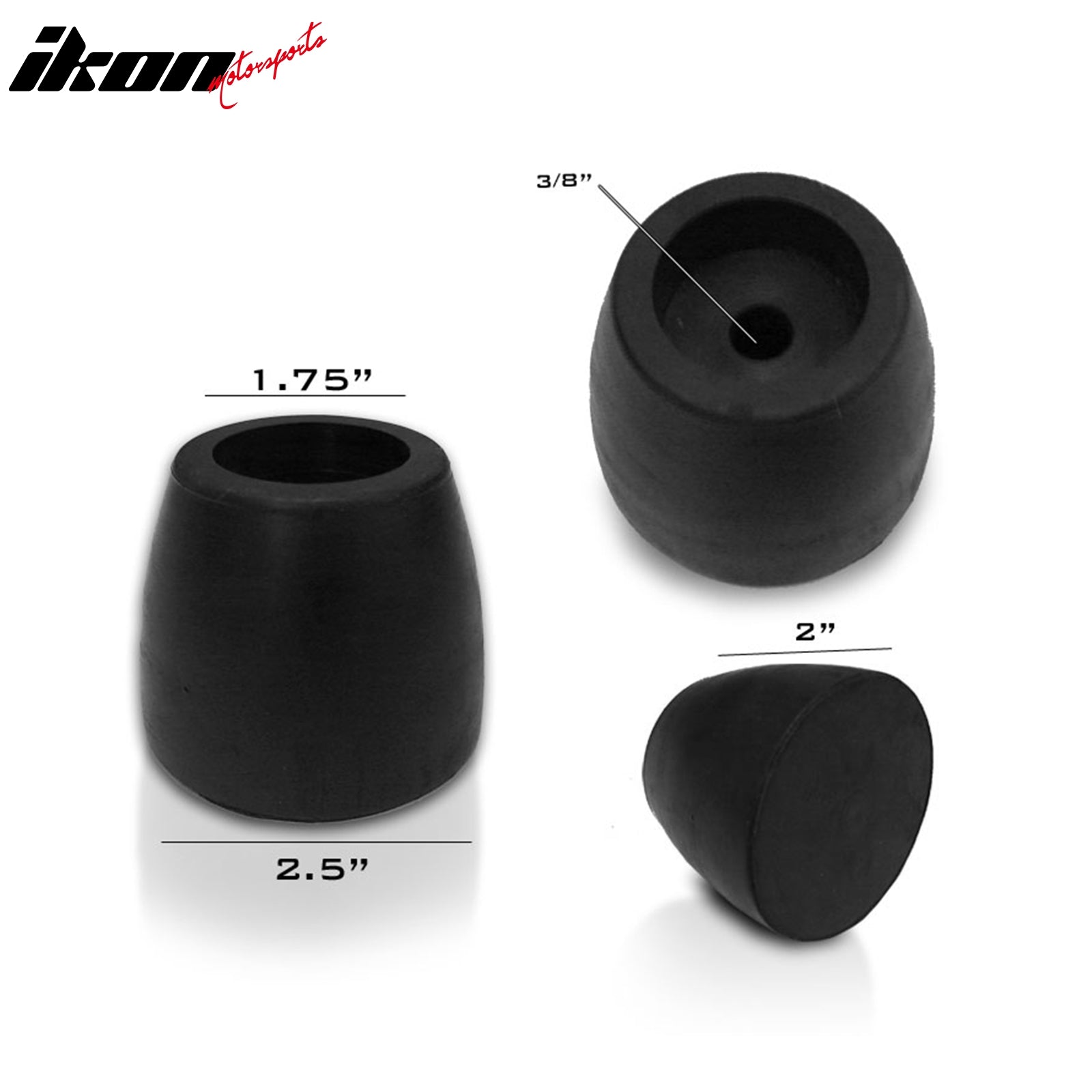 Rubber Bumpers stop Cone 2" Tall Cargo Trailer Truck Replacement Ramp Door Black