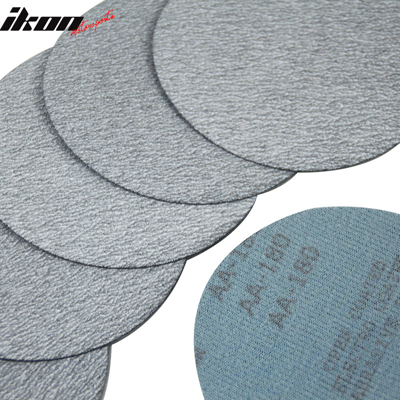 50PC 5Inch 127mm 180 Grit Auto Sanding Disc No Hole Sandpaper Sheets Sand Paper