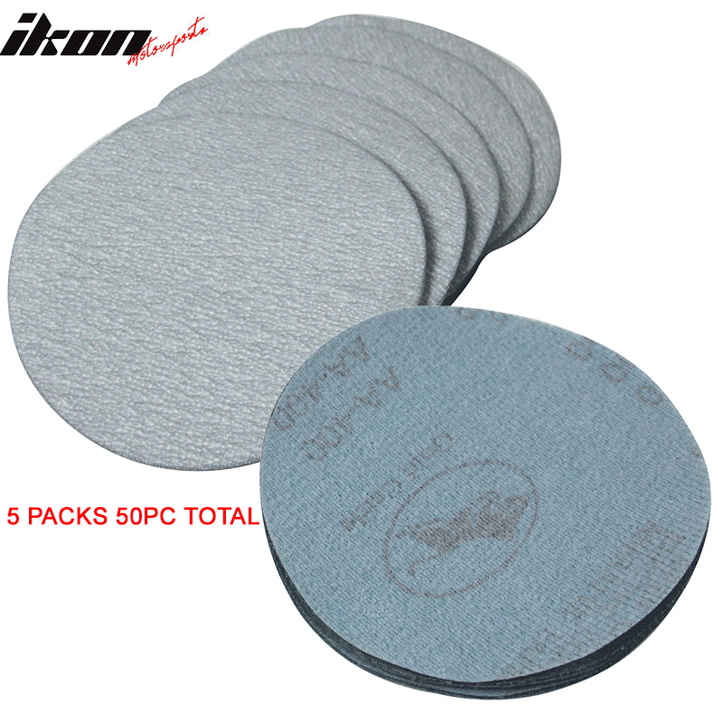 50PC 5in 127mm 400 Grit Auto Sanding Disc Sandpaper Sheets Sand Paper