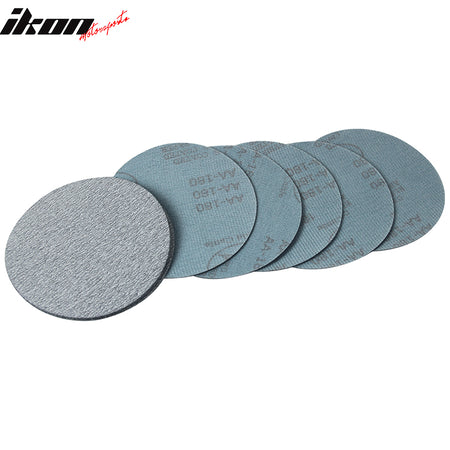100PC 5Inch 127mm 180 Grit Auto Sanding Disc No Hole Sandpaper Sheets Sand Paper