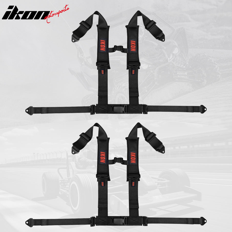 Universal Racing Seat Belt Harness 3" 4 Point Strap Buckle Nylon Black