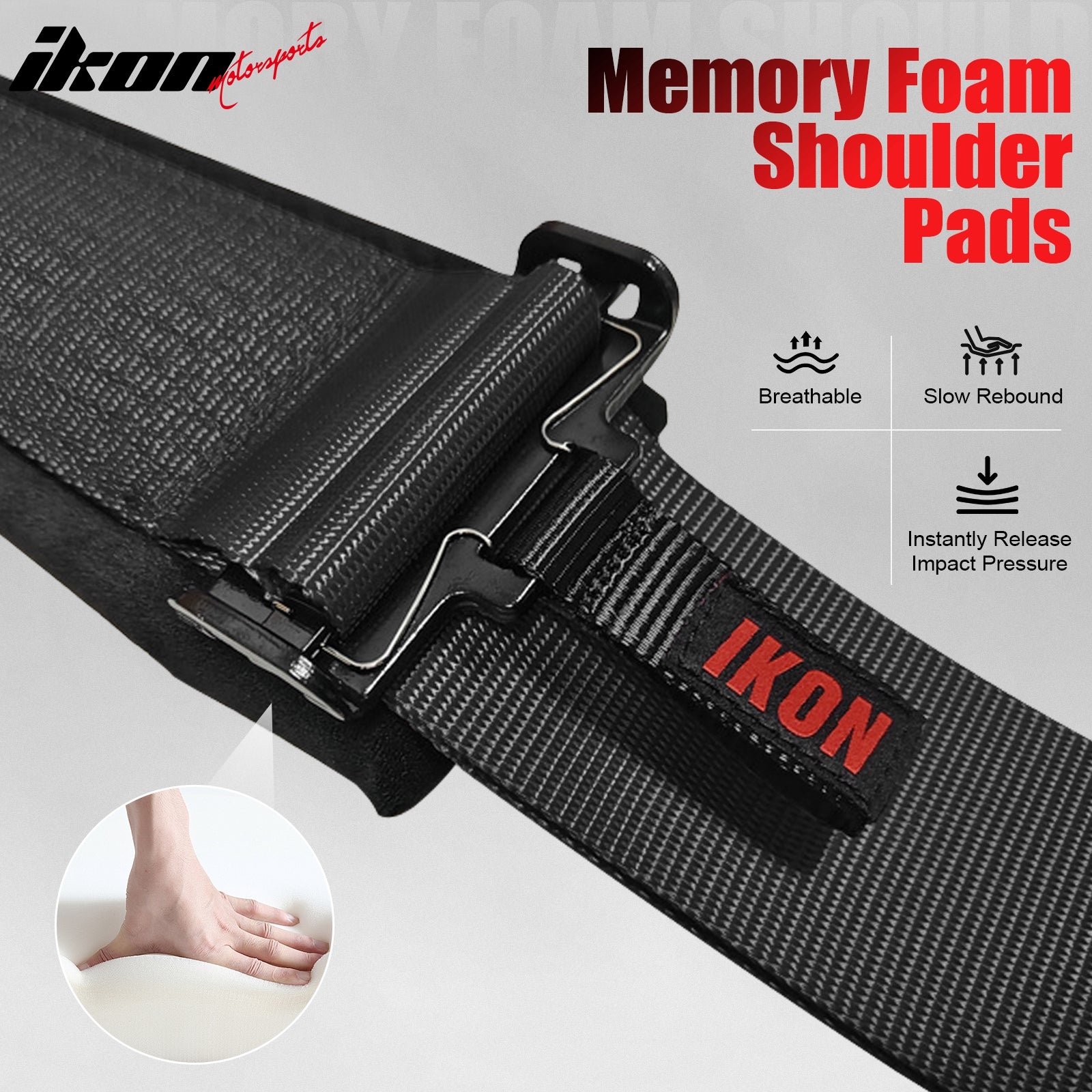 Universal Pair 4 Point Adjustable Racing Seat Belt Harness 3" Strap Buckle Black