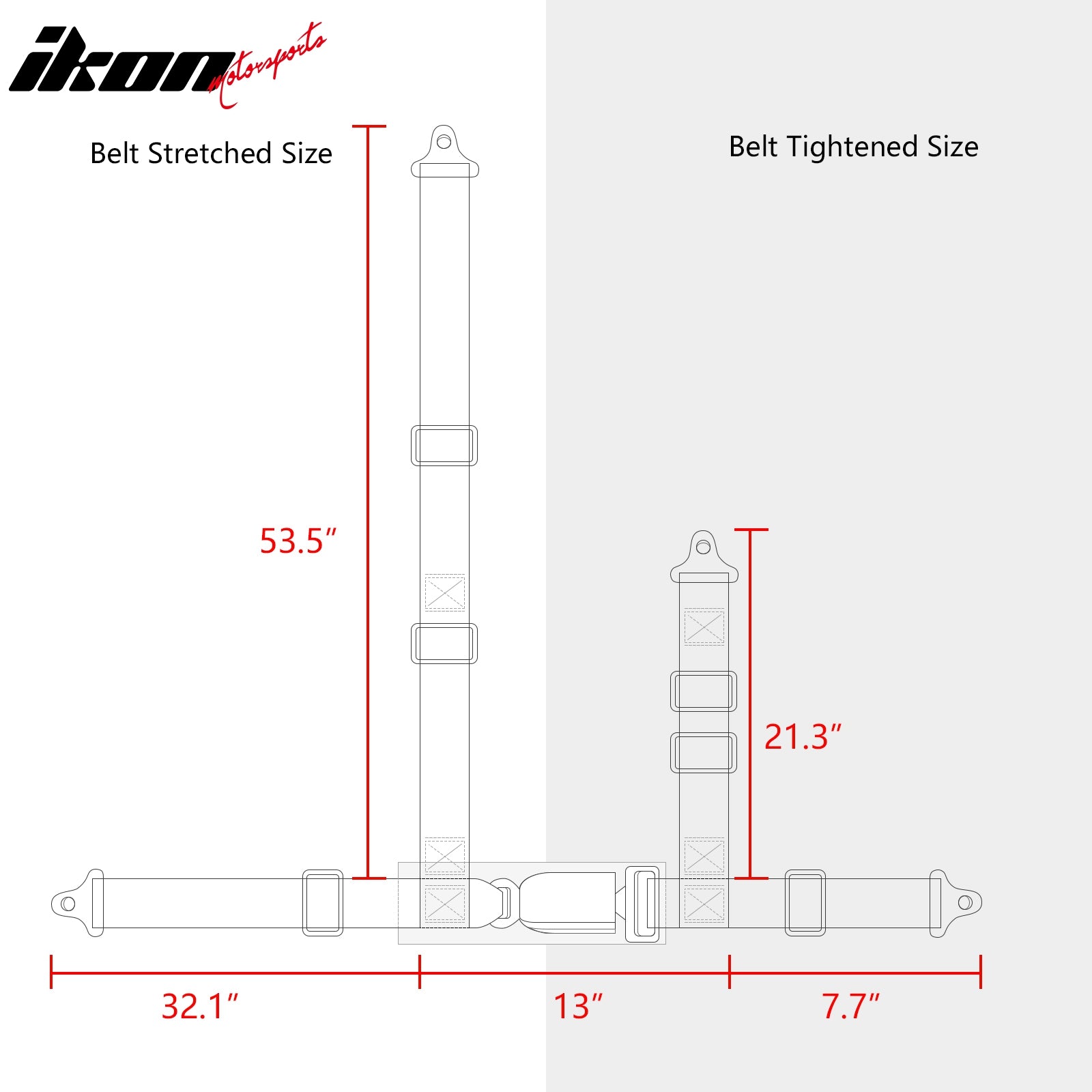 Universal Pair 4 Point Adjustable Racing Seat Belt Harness 3" Strap Buckle Blue