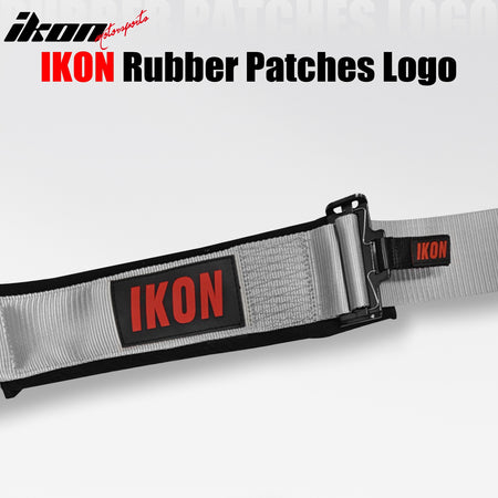 Universal Pair 4 Point Adjustable Racing Seat Belt Harness 3" Strap Buckle Grey