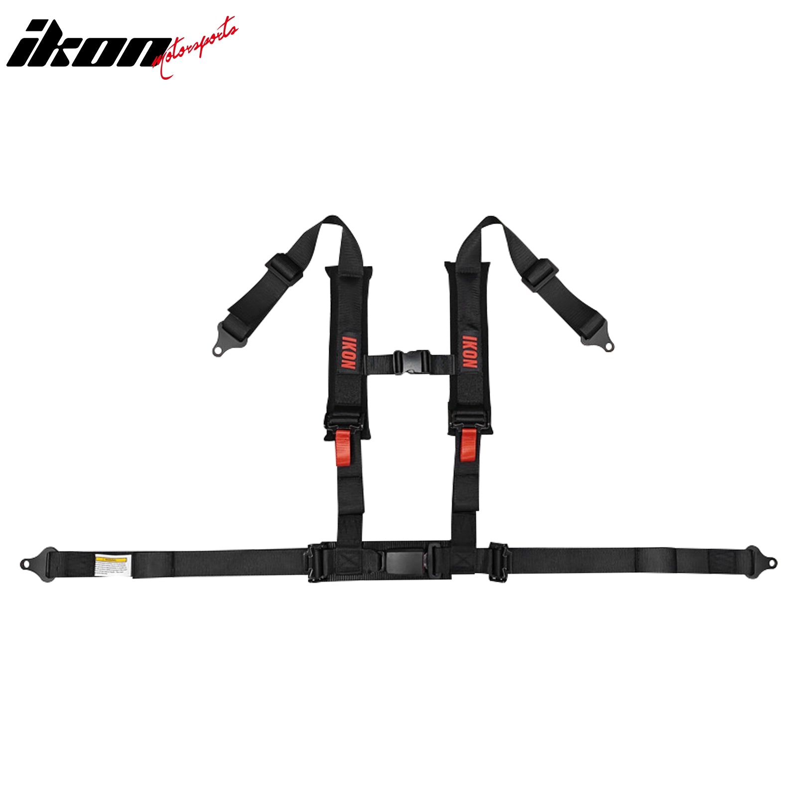 Universal 4 Point Adjustable Racing Seat Belt Harness 2" Wide Strap Buckle Black