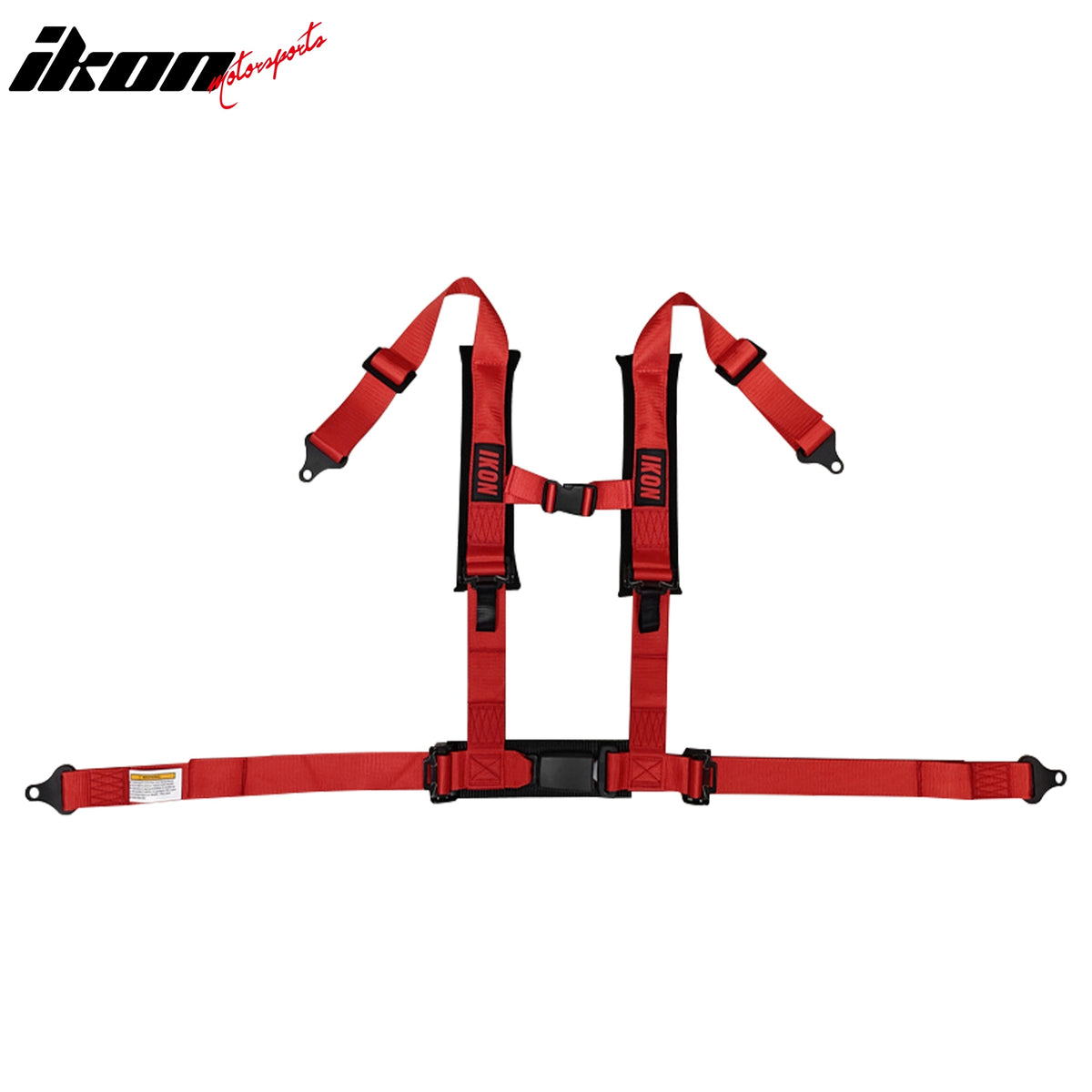 Universal 4 Point Adjustable Racing Seat Belt Harness 2" Wide Strap Buckle Red