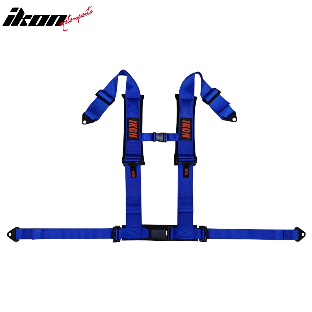 Universal 4 Point Adjustable Racing Seat Belt Harness 3" Wide Strap Buckle Blue