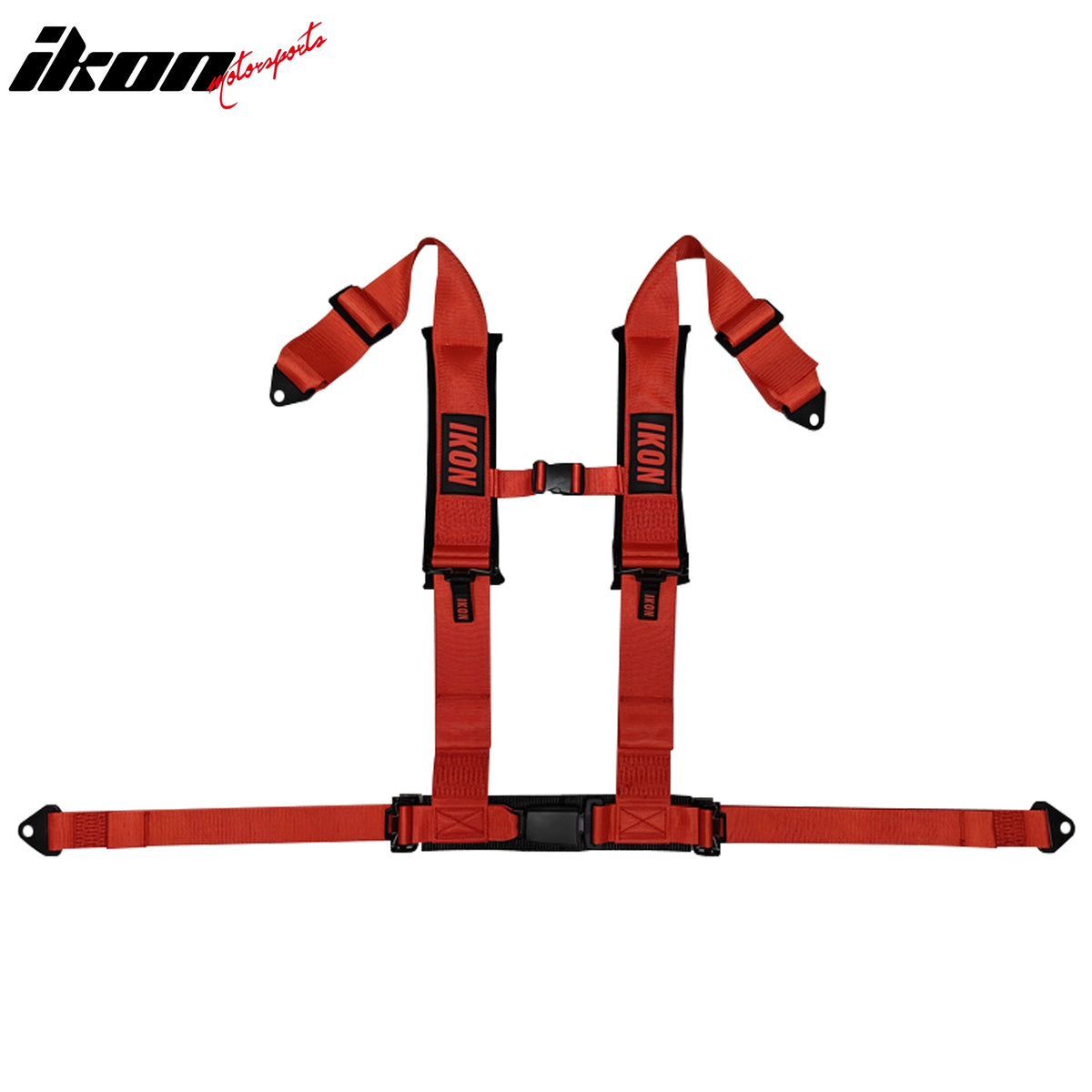 Universal 4 Point Adjustable Racing Seat Belt Harness 3" Wide Strap Buckle Red