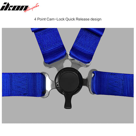 4 Point Harness Cam-lock Seat Belt 2" Nylon Blue Racing Go-kart