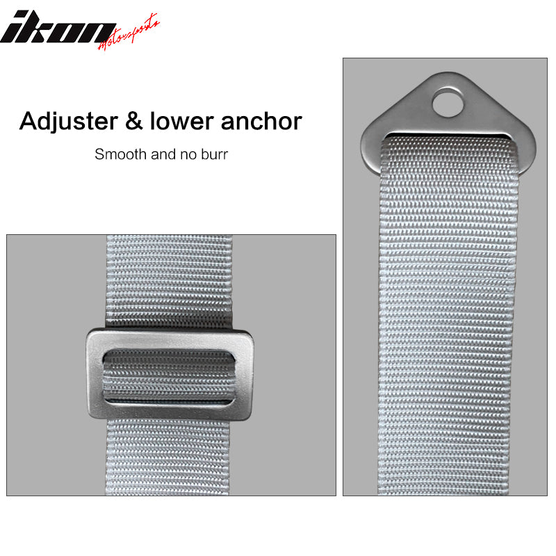 4 Point Race Harness Cam-lock Seat Belt 2" Nylon Gray UTV ATV