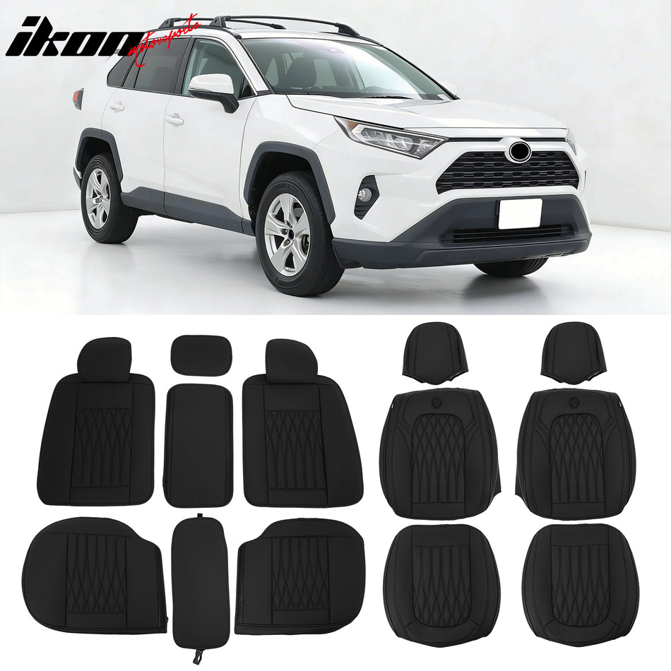 For 5 Passenger Cars Seat Covers 05 Style Front Rear Row Protector PU