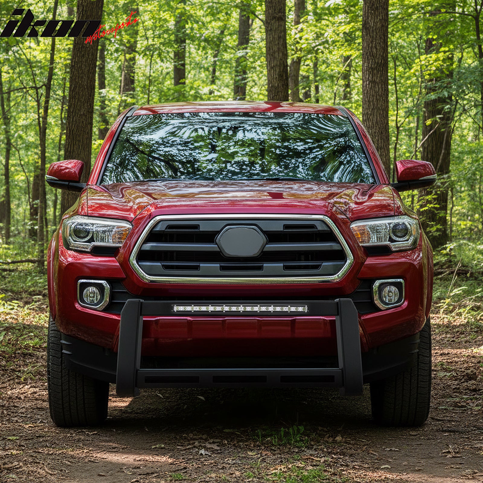 Fits 16-23 Toyota Tacoma Bull Bar Front Brush Bumper Grille Guard W/LED Light