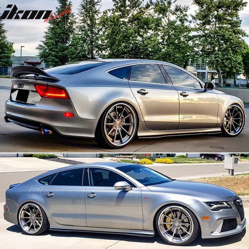 Universal IKON V3 Style 85.5 Inch 2PC Side Skirts Extension Lip Rocker Panel ABS