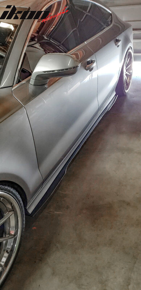 Universal IKON V3 Style 85.5 Inch 2PC Side Skirts Extension Lip Rocker Panel ABS