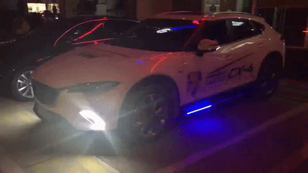 Universal 77.5" Side Skirts Lighting Step Extension Aluminum