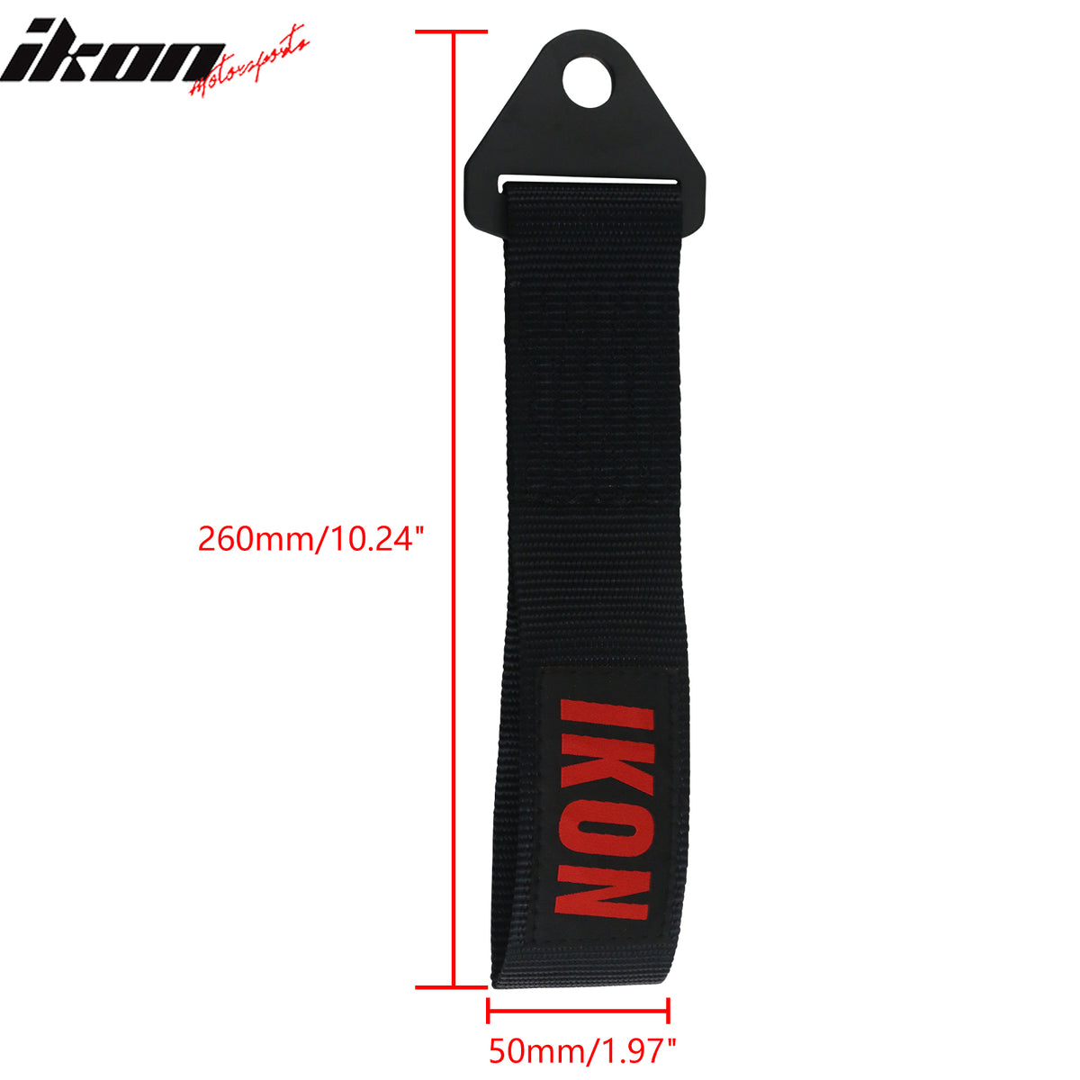 5700lbs Universal Black Tow Strap Decorative Racing Trailer Belt With IKON Logo