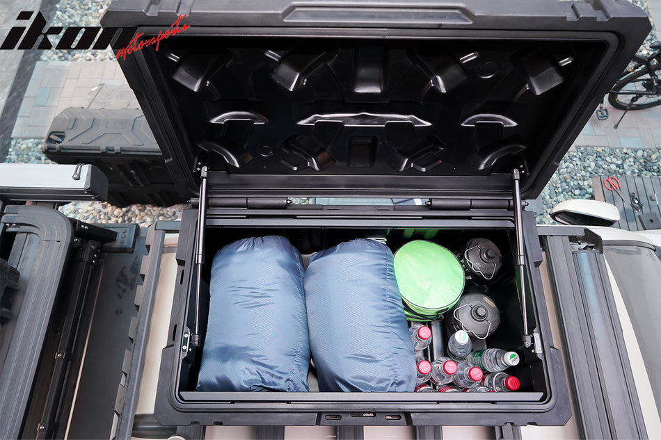 IKON MOTORSPORTS 33.5X20X16" Truck Tool Box, Compatible with Universal Pickups, Black MDPE 105L Automotive Lockable Truck Bed Organizer Storage Case Toolbox