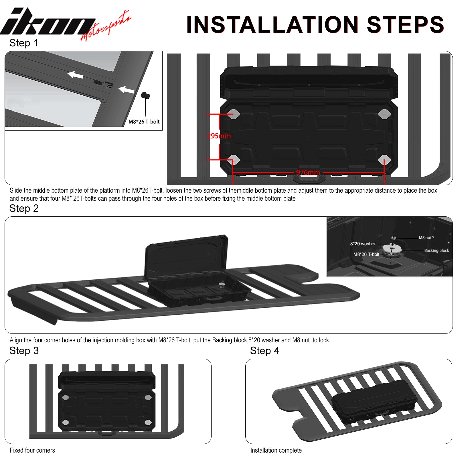 45X22X10" Universal Truck Pickup Tool Box 120L Storage Organizer Case - Black PP
