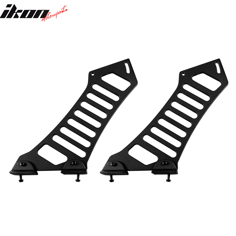 Universal Black Rear Trunk Spoiler Wing Legs Bracket Stand Mount Side Plate 2PC