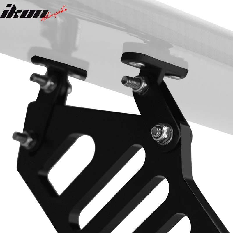 Universal Black Rear Trunk Spoiler Wing Legs Bracket Stand Mount Side Plate 2PC