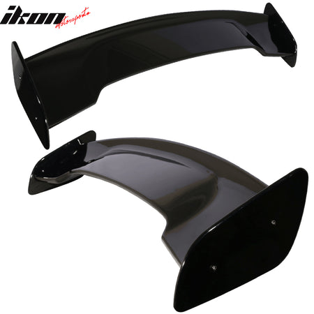 Universal 57" Inch GT Rear Trunk Spoiler Wing & LED Brake Light Gloss Black ABS