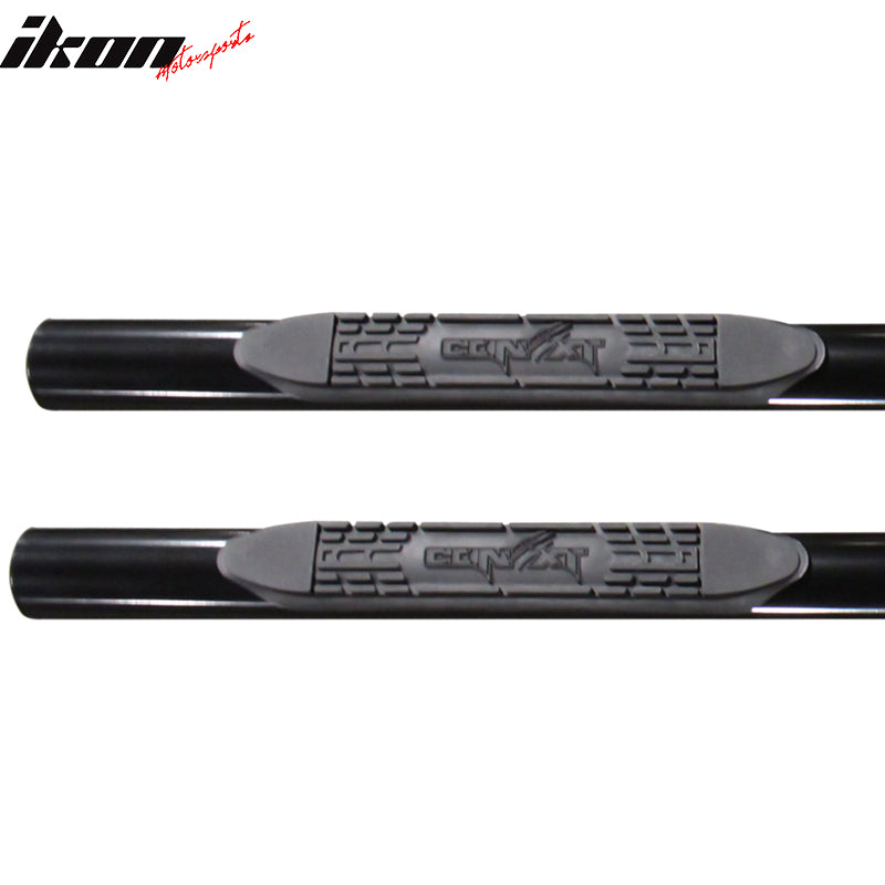 IKON MOTORSPORTS, Running Board Compatible With 2009-2023 Dodge Ram 1500 Quad/Extended Cab, Black Side Step Nerf Bar Pair, 2010 2011 2012 2013 2014 2015 2016 2017 2018 2019 2020