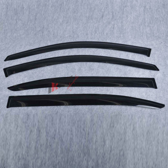 IKON MOTORSPORTS Tape On External Window Visor, Compatible With 2008-2012 Honda Accord 4 Door, Smoke Tinted & Semi-Transparent Sun Rain Wind Guards Shield Vent