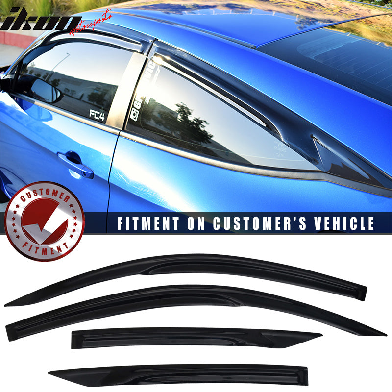 2016-2020 Honda Civic Coupe Mugen Style Smoke Window Visor Acylic