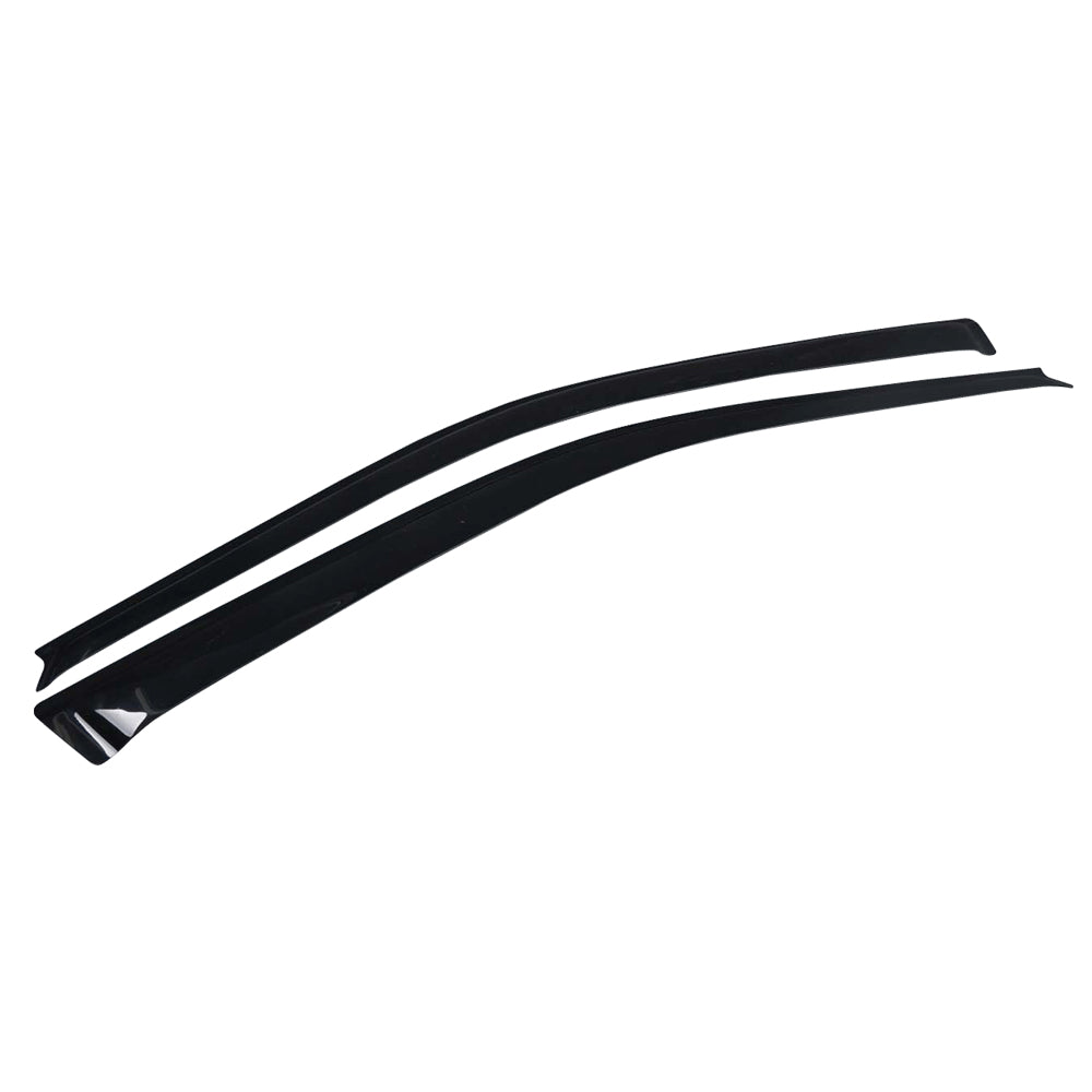 IKON MOTORSPORTS Tape On External Window Visor, Compatible With 1996-2000 Honda Civic 3Dr Hatchback, Slim Style Acrylic Smoke Tinted & Semi-Transparent Sun Rain Wind Guards Shield Vent