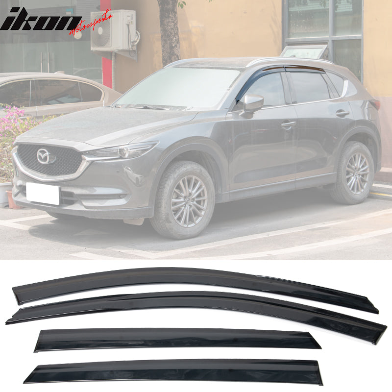 2017-2024 Mazda CX5 Slim Style Smoke Tinted Window Visor Polycarbonate