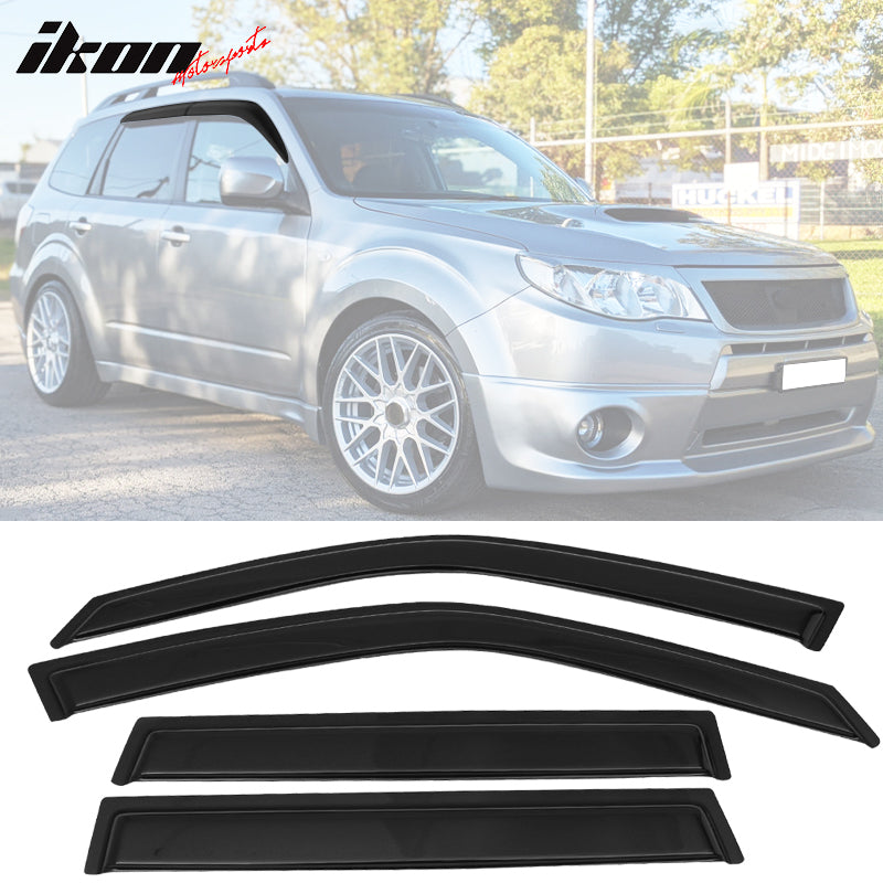 2009-2013 Subaru Forester Tape On Smoke Tinted Window Visors Acrylic