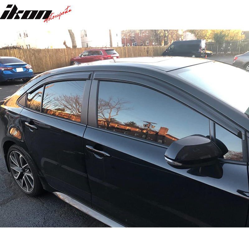 2020-2024 Corolla Window Visors In-Channel Window Deflectors For Toyota Corolla 2020-2024 - 4 Piece Rain Guards & Vent Visors - Foto 9