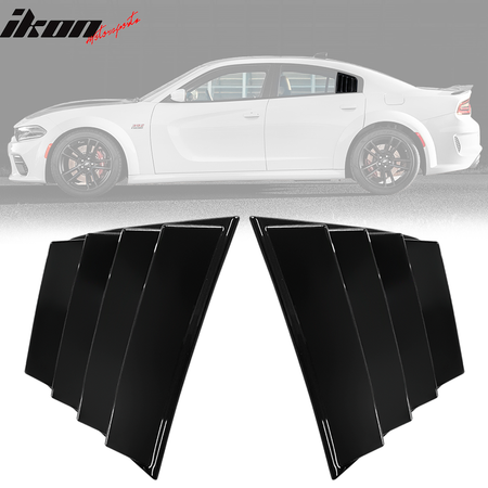 Fits 11-23 Dodge Charger V1 Style Side Window Scoop Louver Gloss Black