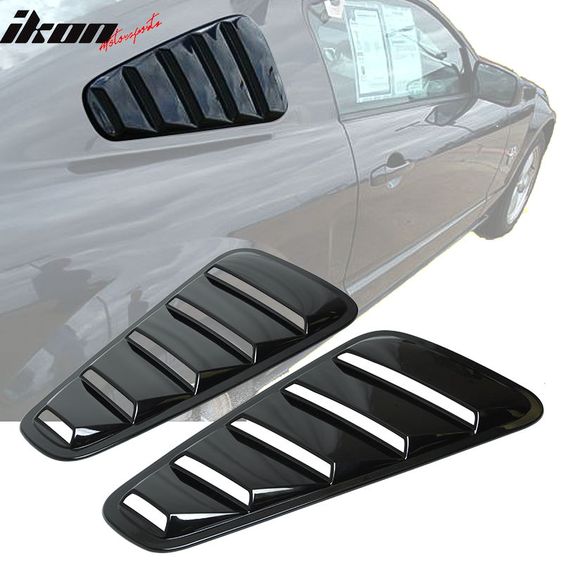 2005-2009 Ford Mustang OEM Style Painted #UA Ebony Window Side Louver
