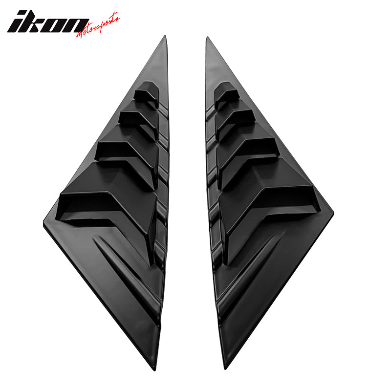 IKON MOTORSPORTS, Side Vent Compatible With 2021-2022 Hyundai Elantra 4-Door Sedan, ABS Plastic Rear Window Scoop Louver 2PC