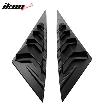 IKON MOTORSPORTS, Side Vent Compatible With 2021-2022 Hyundai Elantra 4-Door Sedan, ABS Plastic Rear Window Scoop Louver 2PC