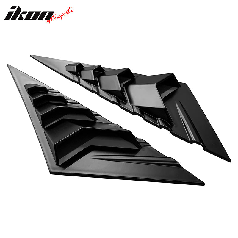 IKON MOTORSPORTS, Side Vent Compatible With 2021-2022 Hyundai Elantra 4-Door Sedan, ABS Plastic Rear Window Scoop Louver 2PC