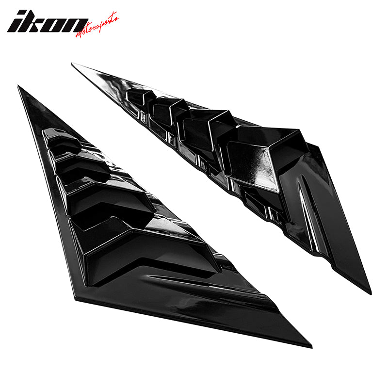 IKON MOTORSPORTS, Side Vent Compatible With 2021-2022 Hyundai Elantra 4-Door Sedan, ABS Plastic Rear Window Scoop Louver 2PC