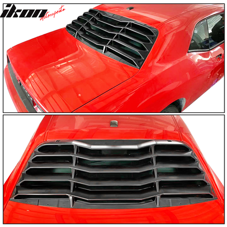 Fits 08-22 Dodge Challenger Rear Window Louver Sun Rain Shade Cover Gloss Black