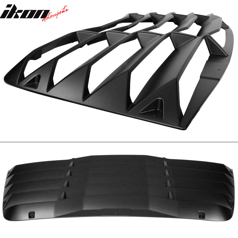 Fits 08-22 Dodge Challenger Rear Window Louver Sun Rain Shade Cover Gloss Black