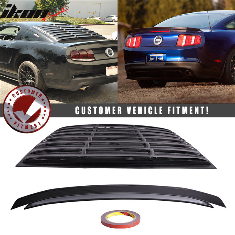 Fits 10-14 Ford Mustang Rear Window Louver Matte + Trunk Spoiler